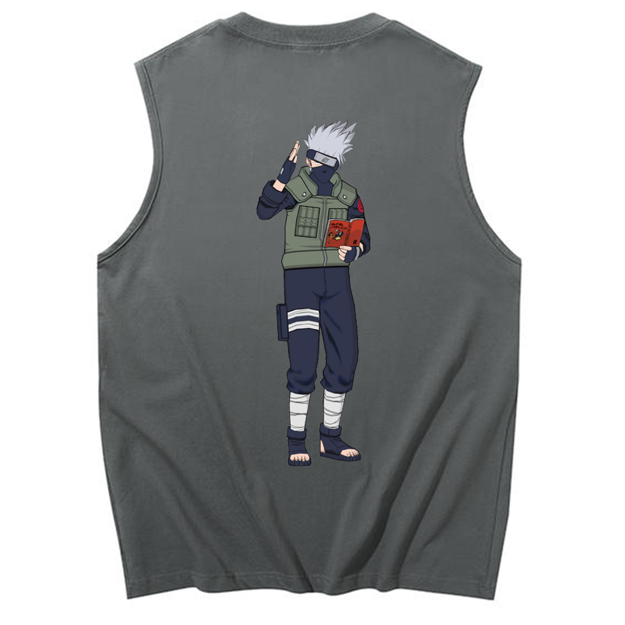 （画像用） NARUTO -ナルト- はたけ カカシ Hatake Kakashi コットン100％タンクトップ（背面プリント）
